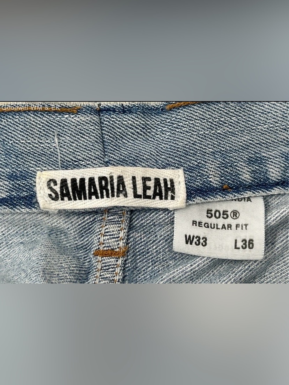 Samaria Leah custom Denim Jeans - 505 Regular Fit 
Waist 33/ Length 36